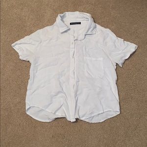 Brandy Melville White Button Down Top